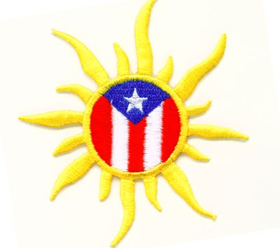 Bordado de Sol con Bandera de Puerto Rico Puerto Rico